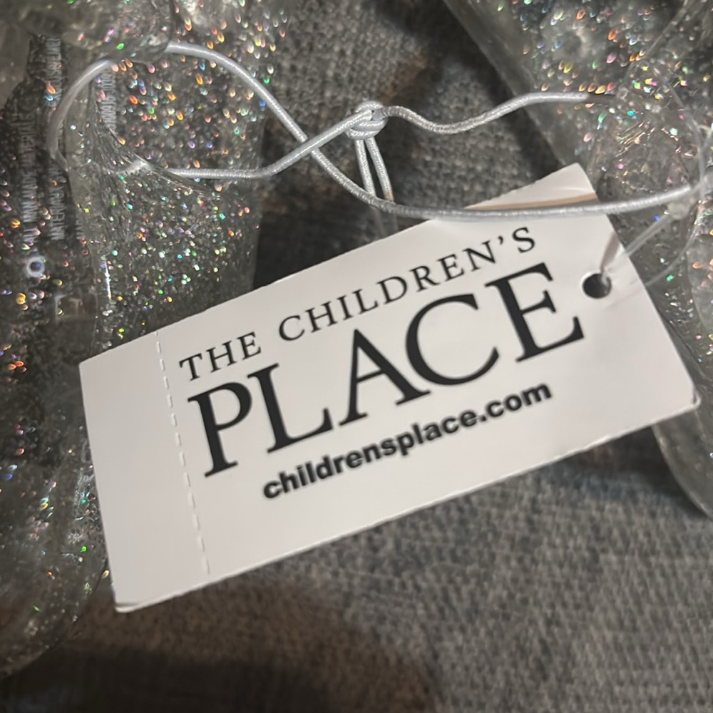 The Children’s Place Sparkly Silver Kids Jelly Shoes Toddler Size 9 NWT - Picture 4 of 4